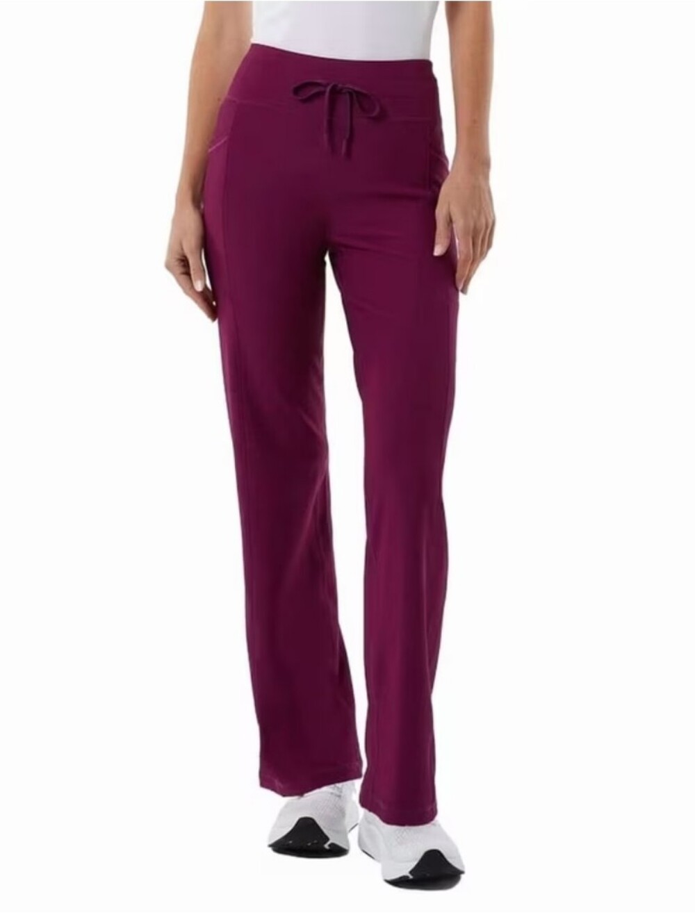 Women's Pull-On Drawstring Track Pants in Plum
